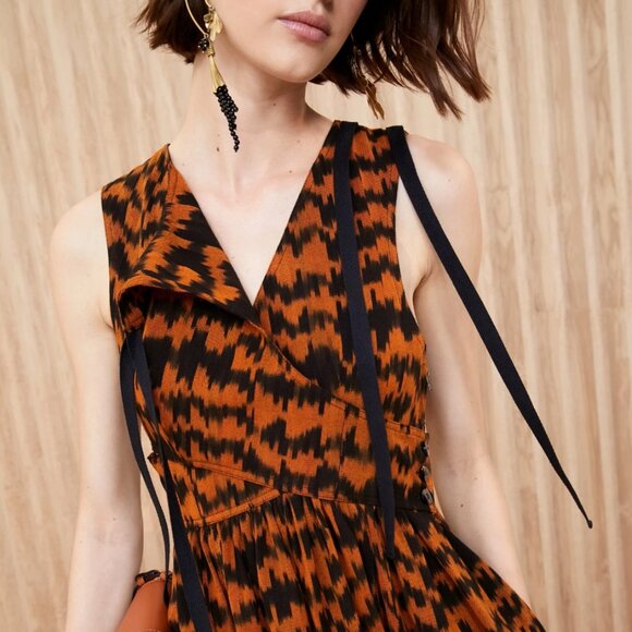 NWOT ULLA JOHNSON Klea Midi Dress in Mahogany M $895 - Picture 4 of 11